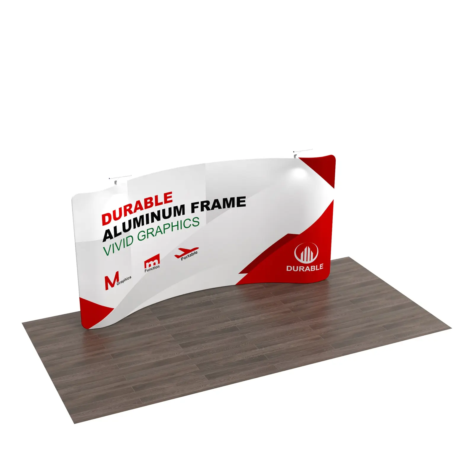 15ft Curved FlexZip Trade Show Display with Custom Graphic