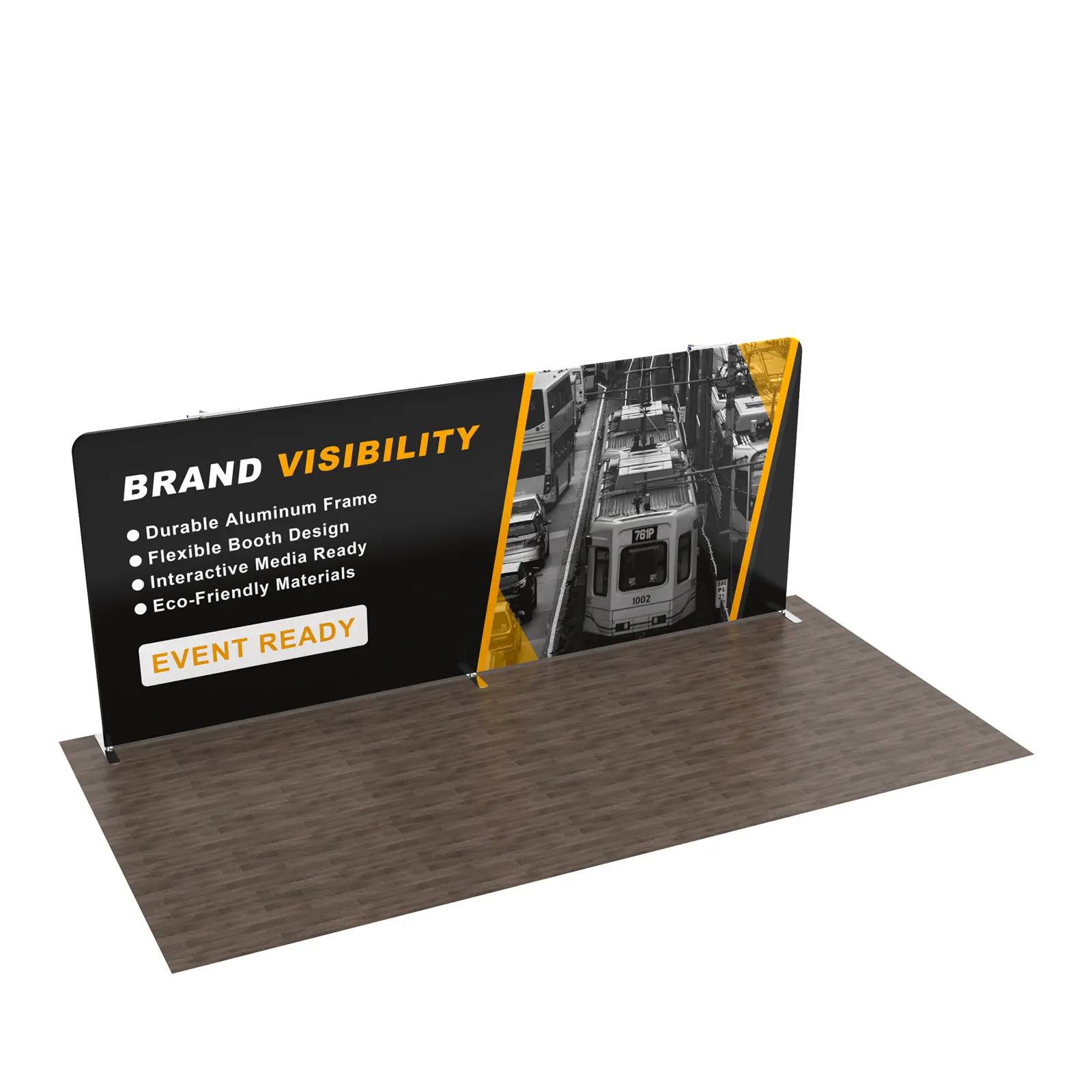 18.5ft Flat FlexZip Trade Show Display with LED Lighting