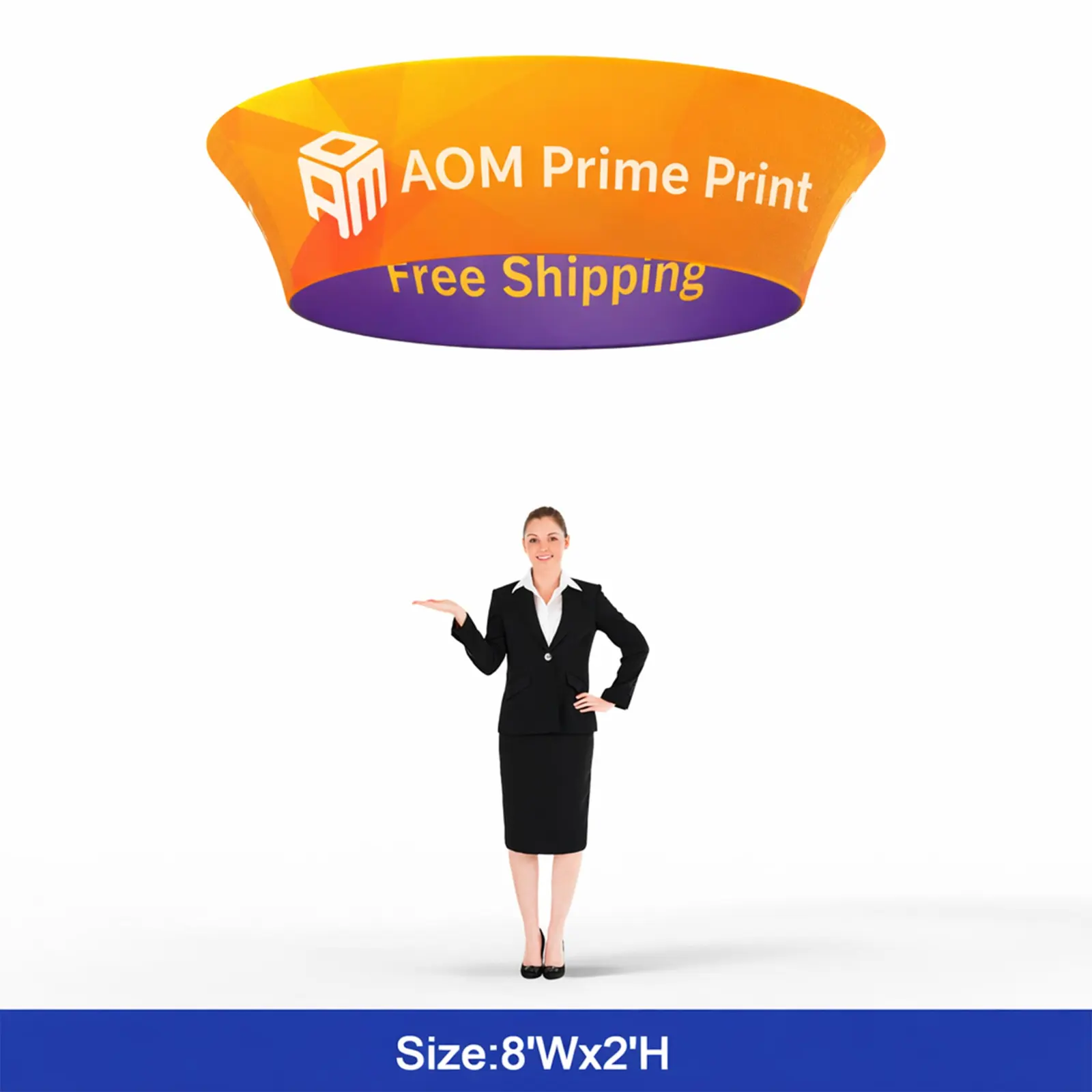 Custom Tapered Round Hanging Banner | Trade Show Ceiling Display