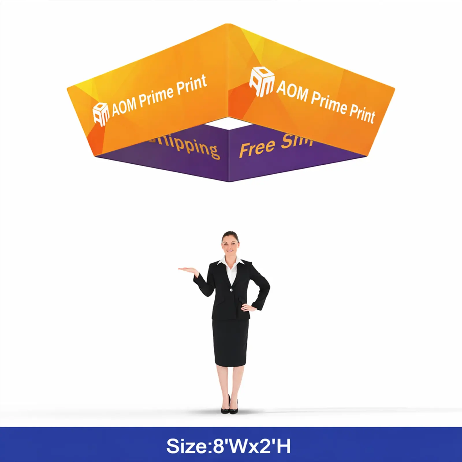 Custom Tapered Square Blimp Hanging Banner for Trade Shows & Exhibits