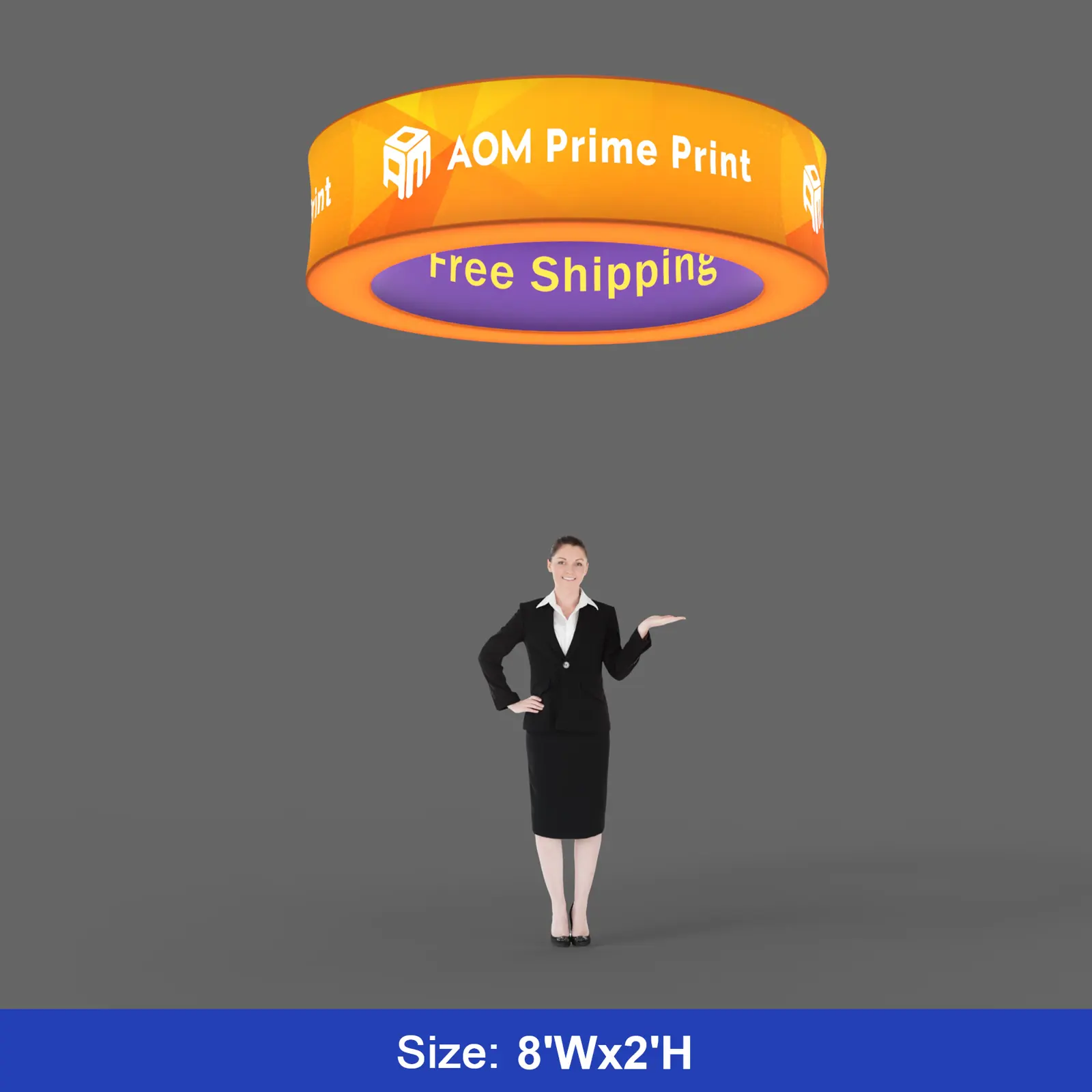 Custom 3D Backlit Round Hanging Banner for Trade Shows & Exhibits