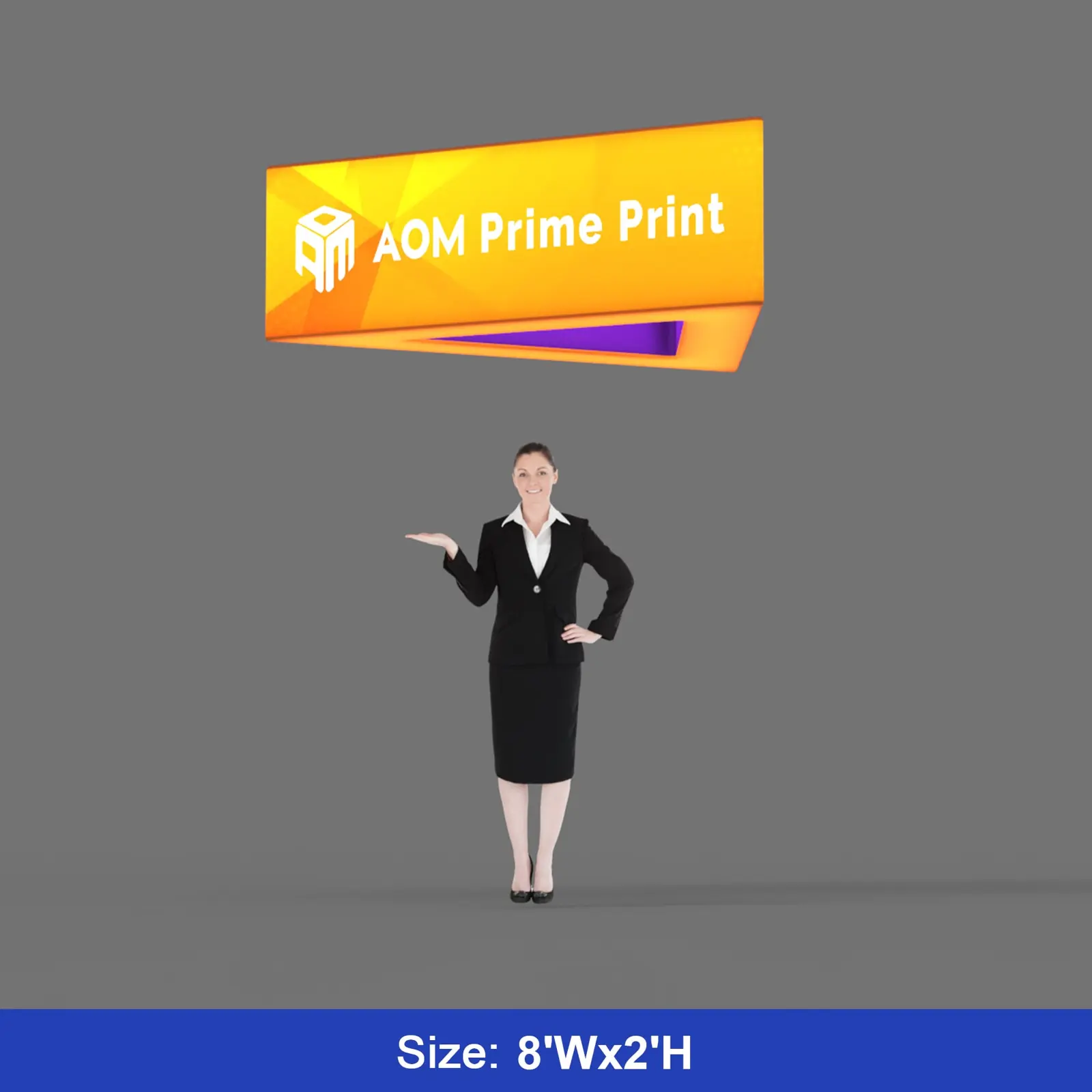 Custom 3D Backlit Triangle Hanging Sign for Trade Shows & Exhibits
