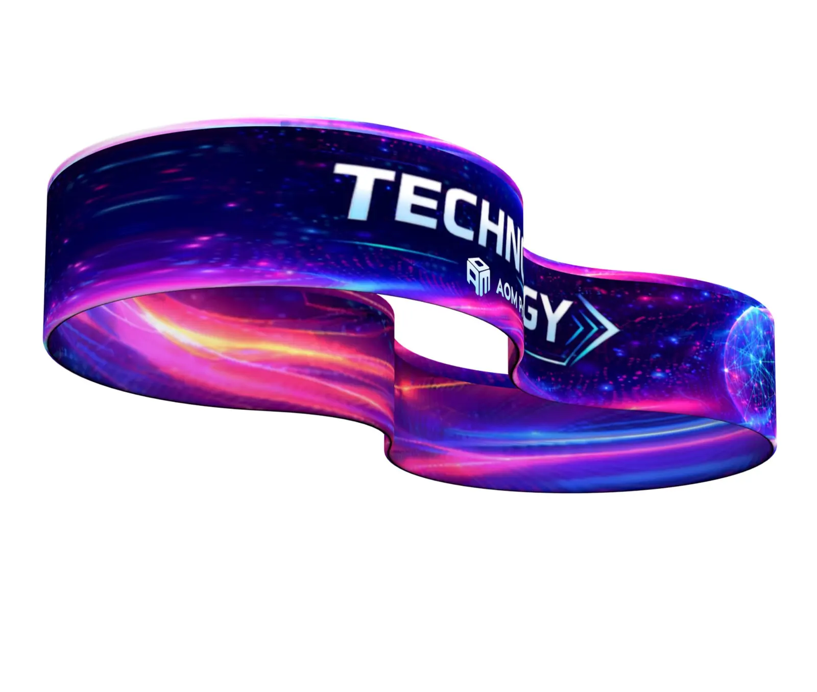 Custom Wavy Ring Hanging Banner Display for Trade Shows and Exhibits
