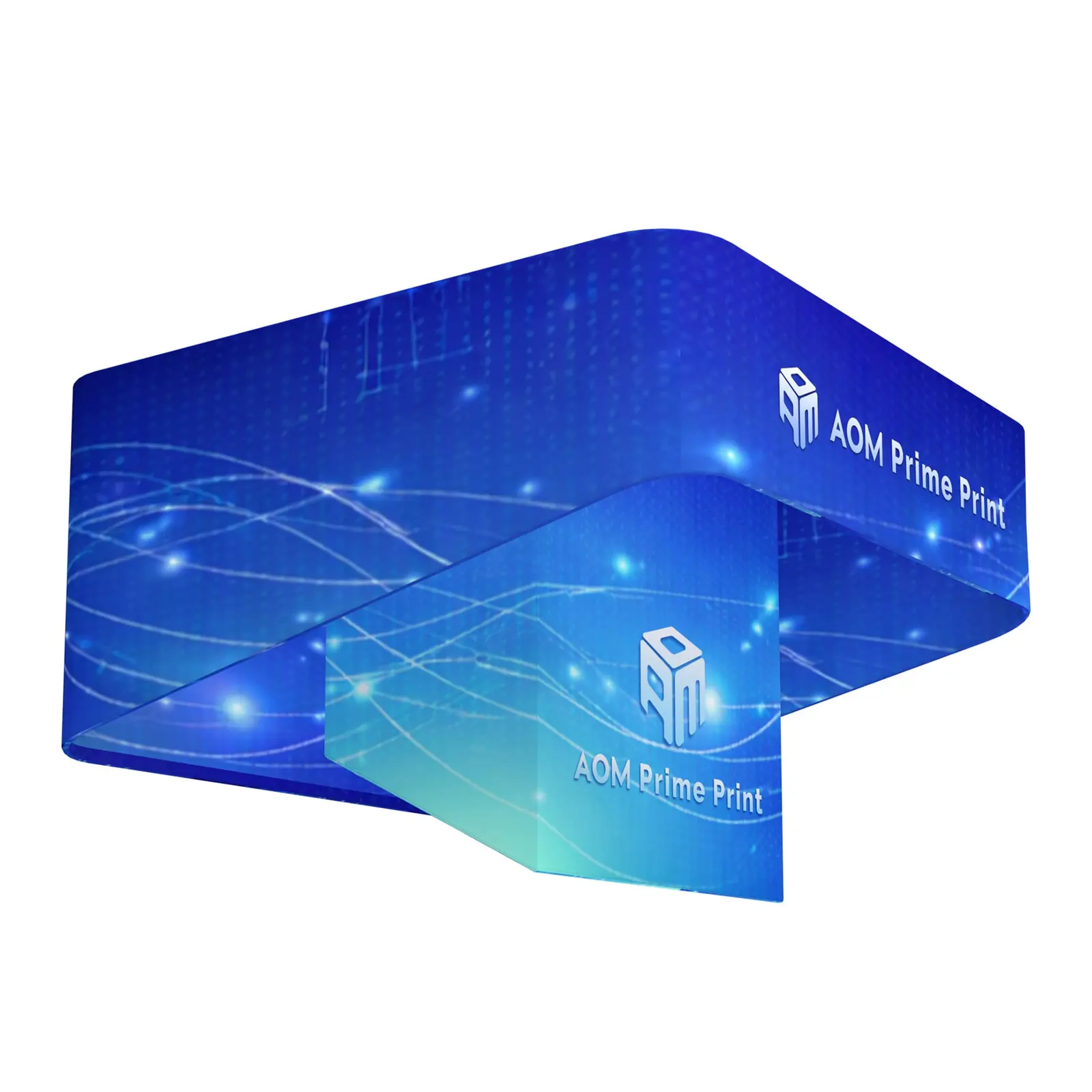 Custom Layered Square Hanging Banner for Exhibits and Event Displays
