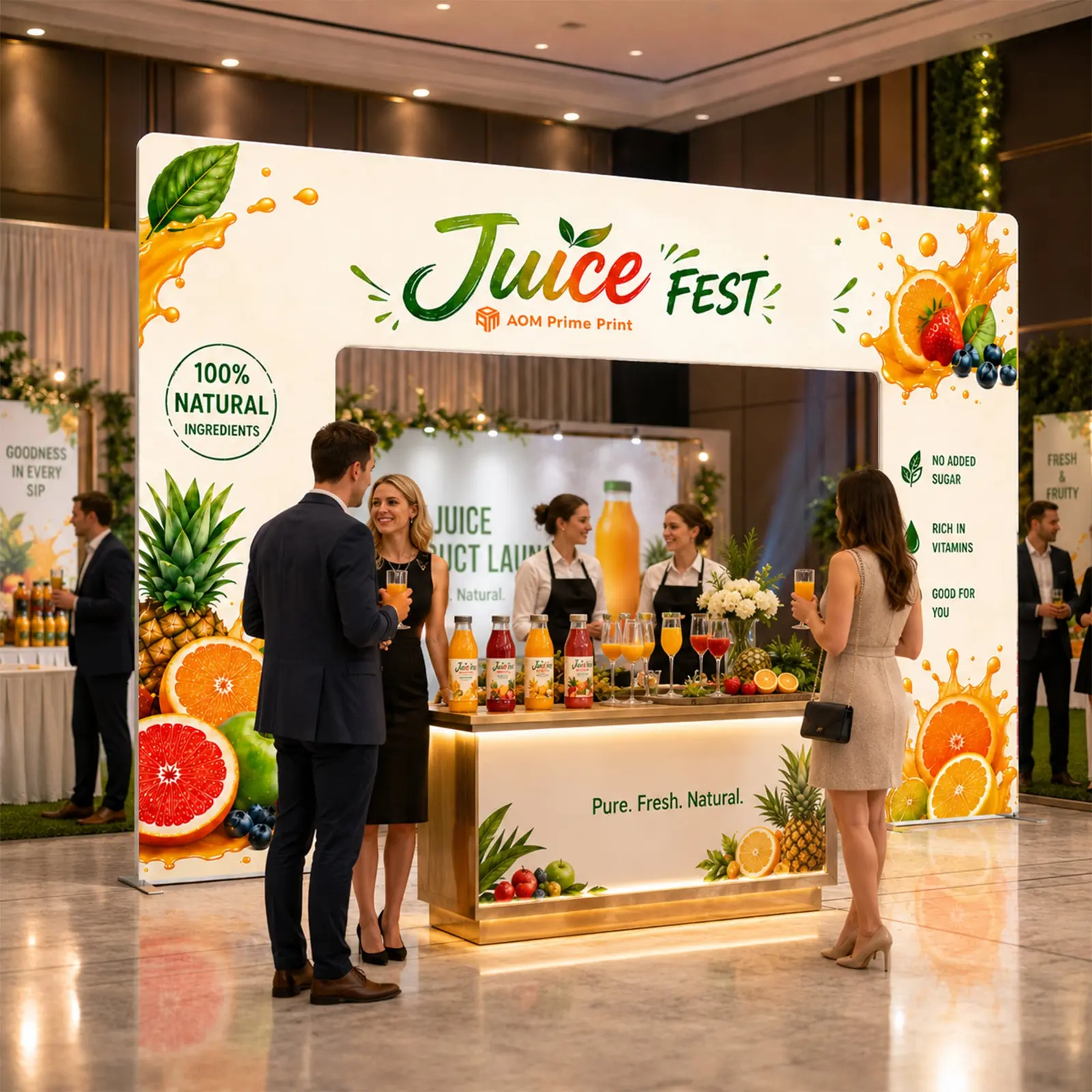 Slim N-Shaped Fabric Archway Display for Trade Shows and Exhibits