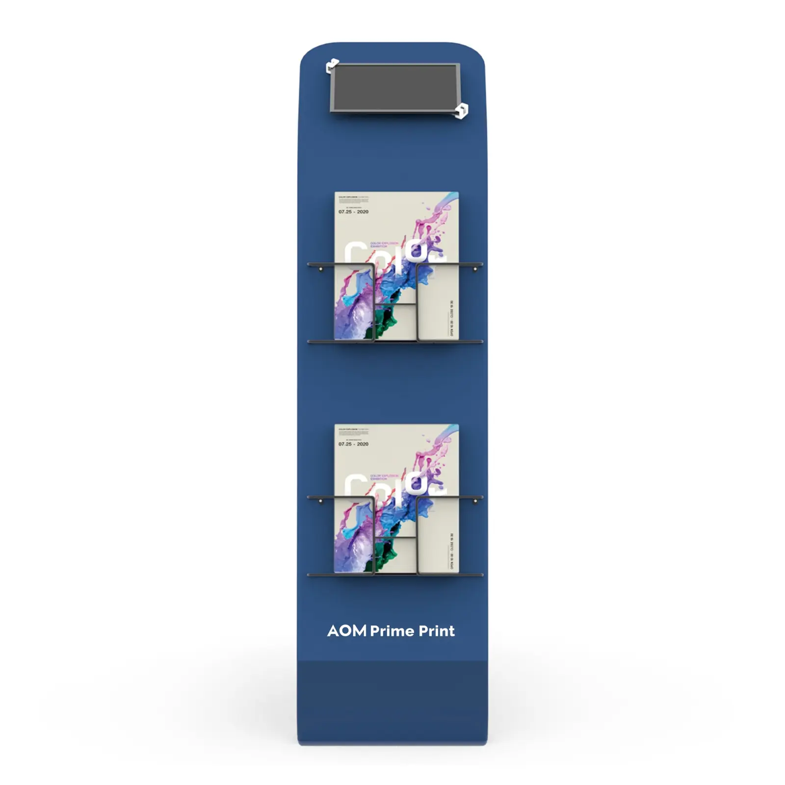 iPad Banner Stand with Literature Racks for Trade Show Display