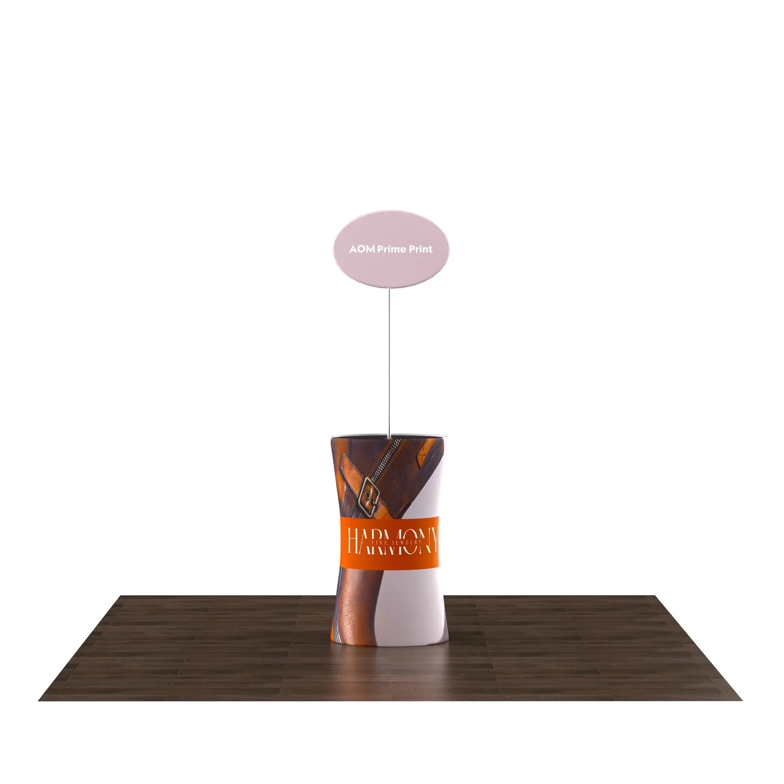 Oval Fabric Promotion Trade Show Display Counter with Header
