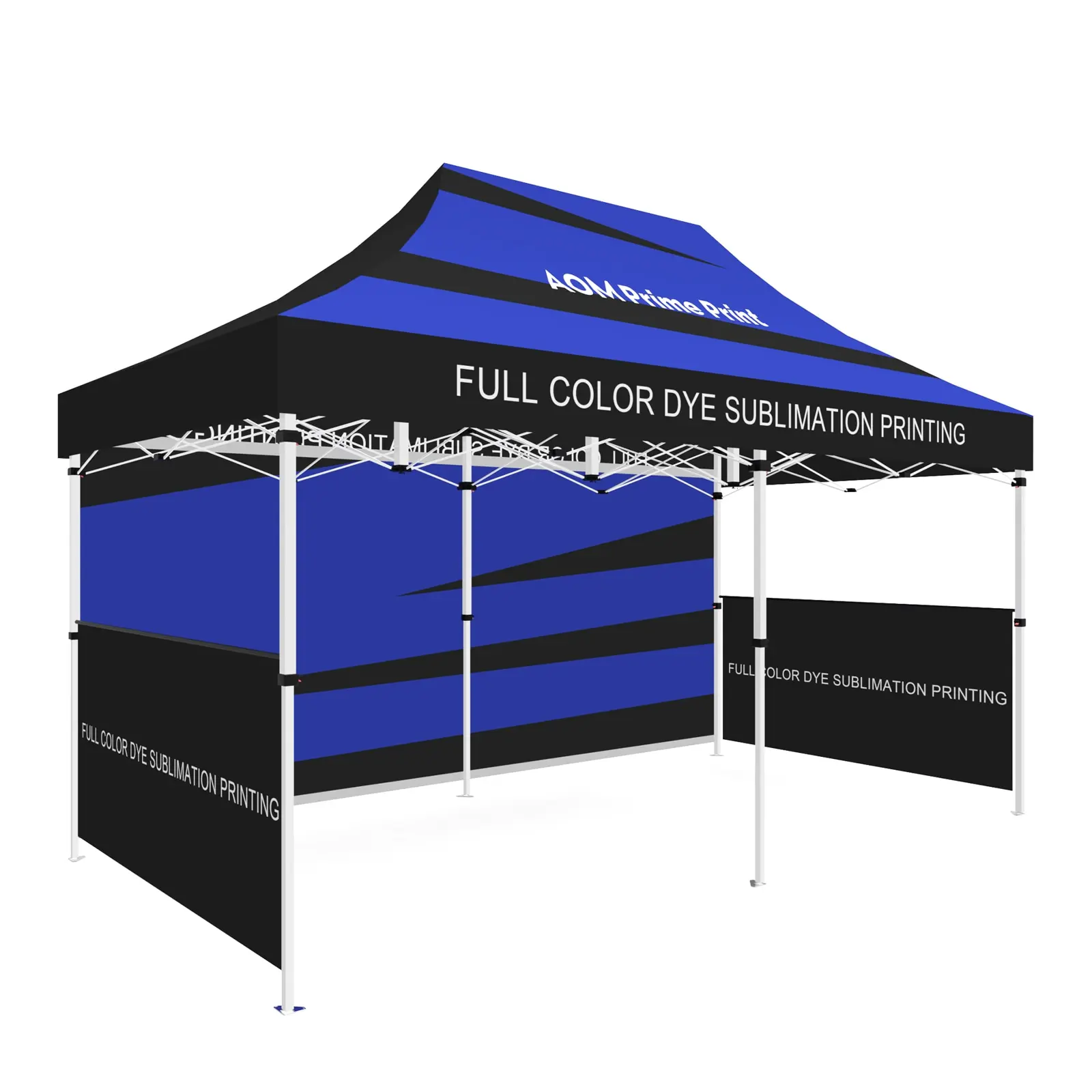 10x20 Custom Canopy Tent with 2 Back walls and 2 Half Walls for Events