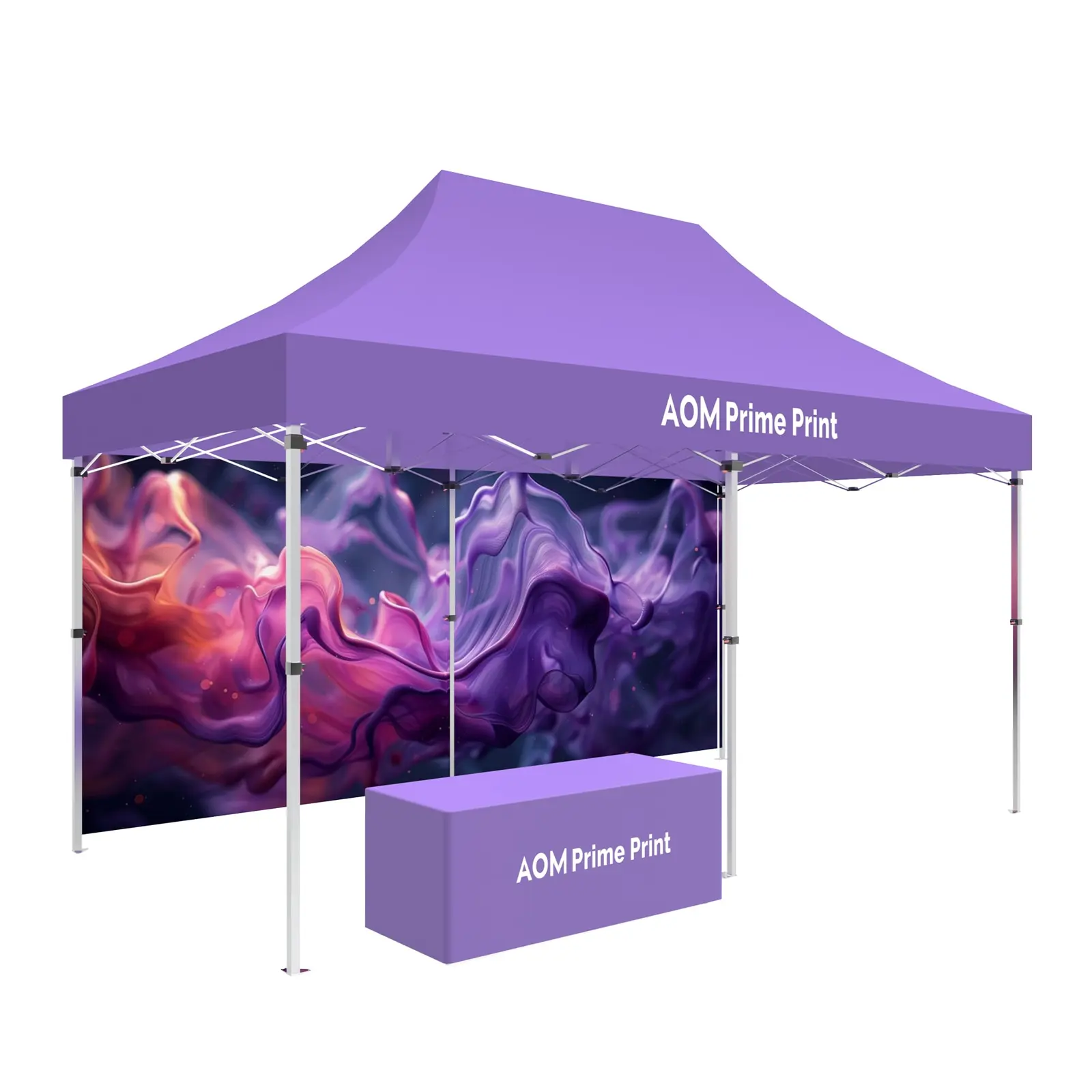 10x20 Custom Canopy Tent with Backwall and Tablecloth for Events