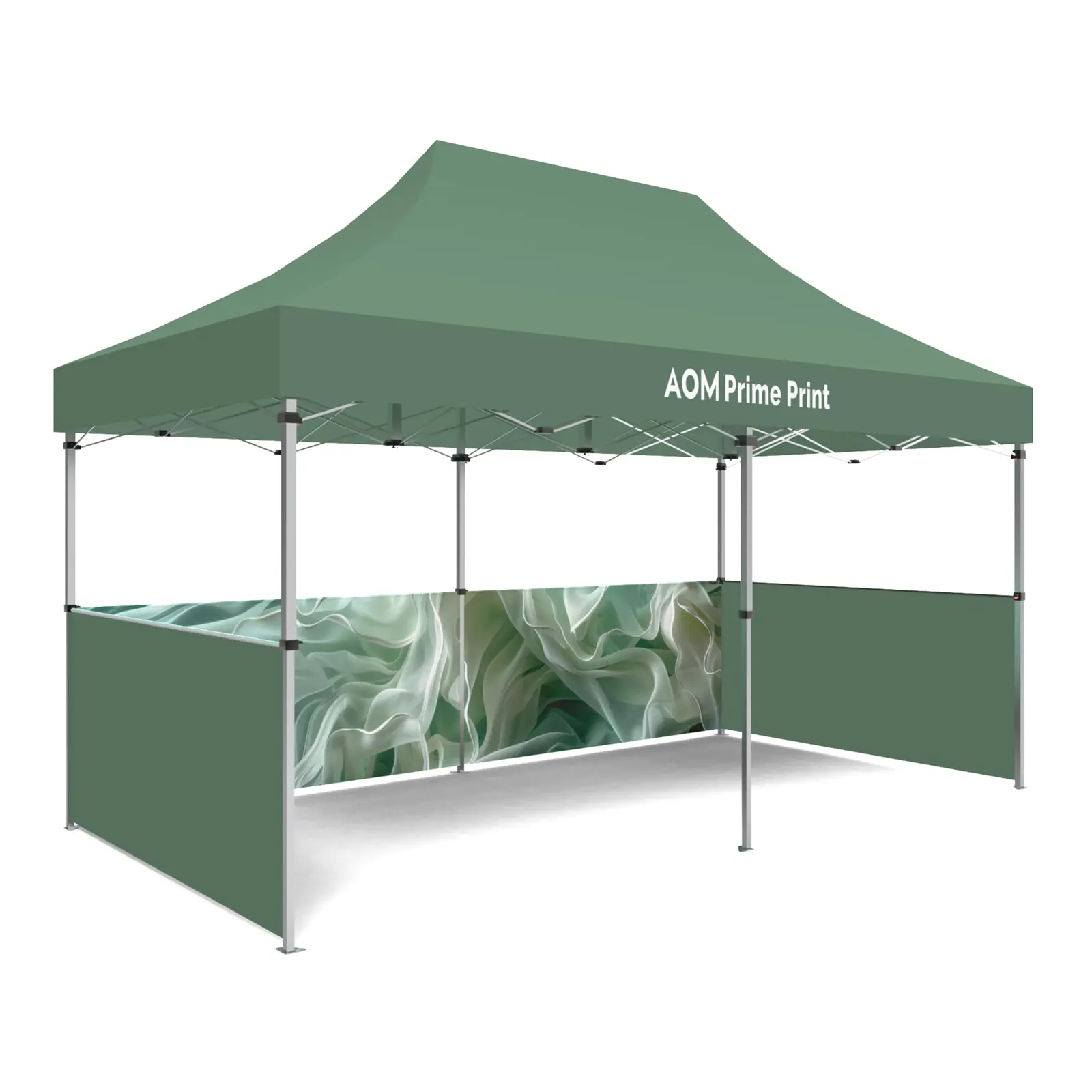 10x20 Custom Canopy Tent with 3 Half Sidewalls for Outdoor Events