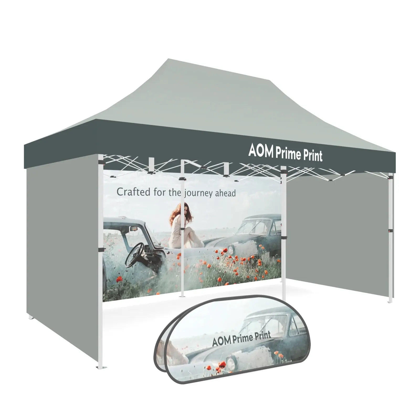 10x20 Canopy Tent with 4 Walls and A-Frame Sign for Outdoor Events