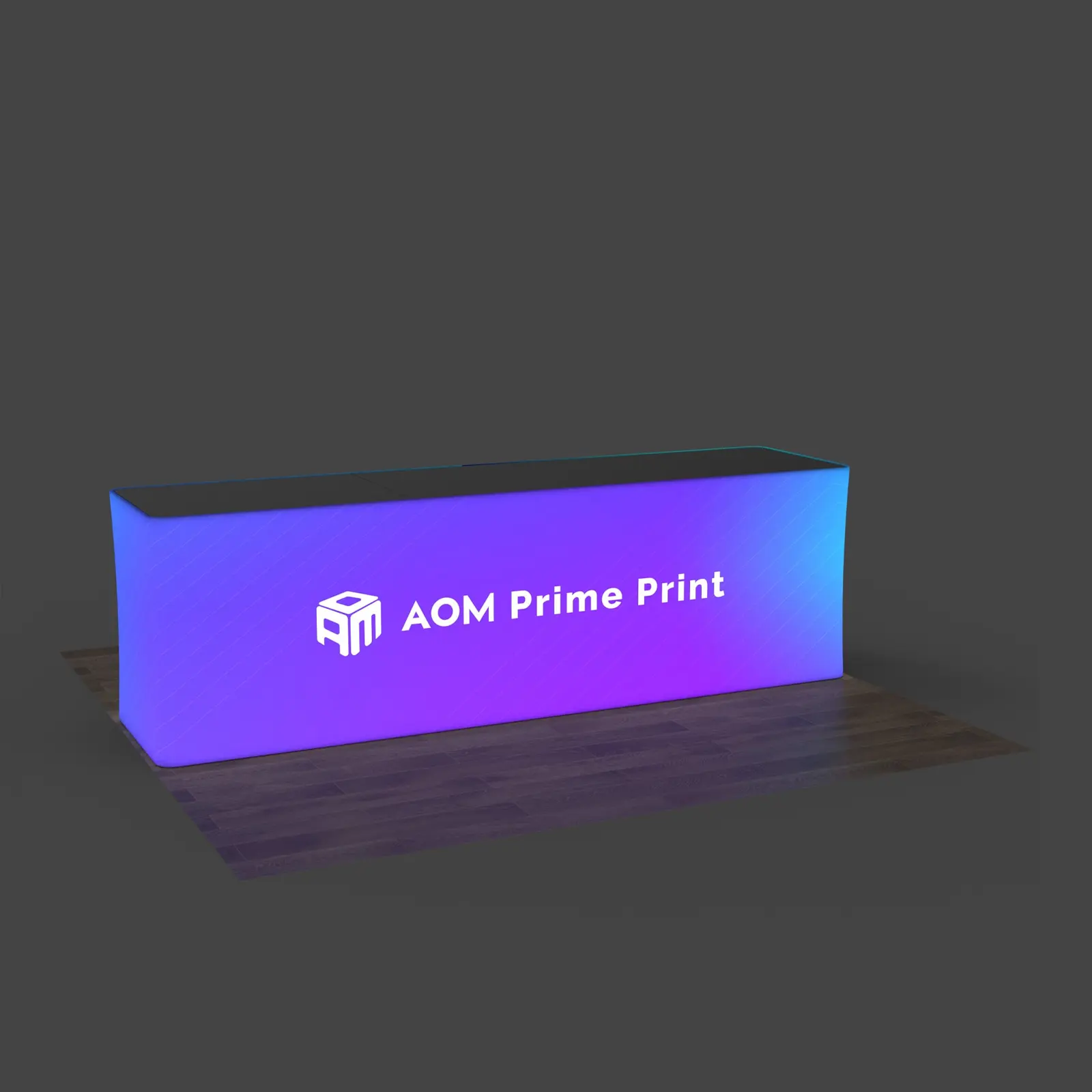 Custom Backlit Fabric Reception Counter Podium for Trade Show Display