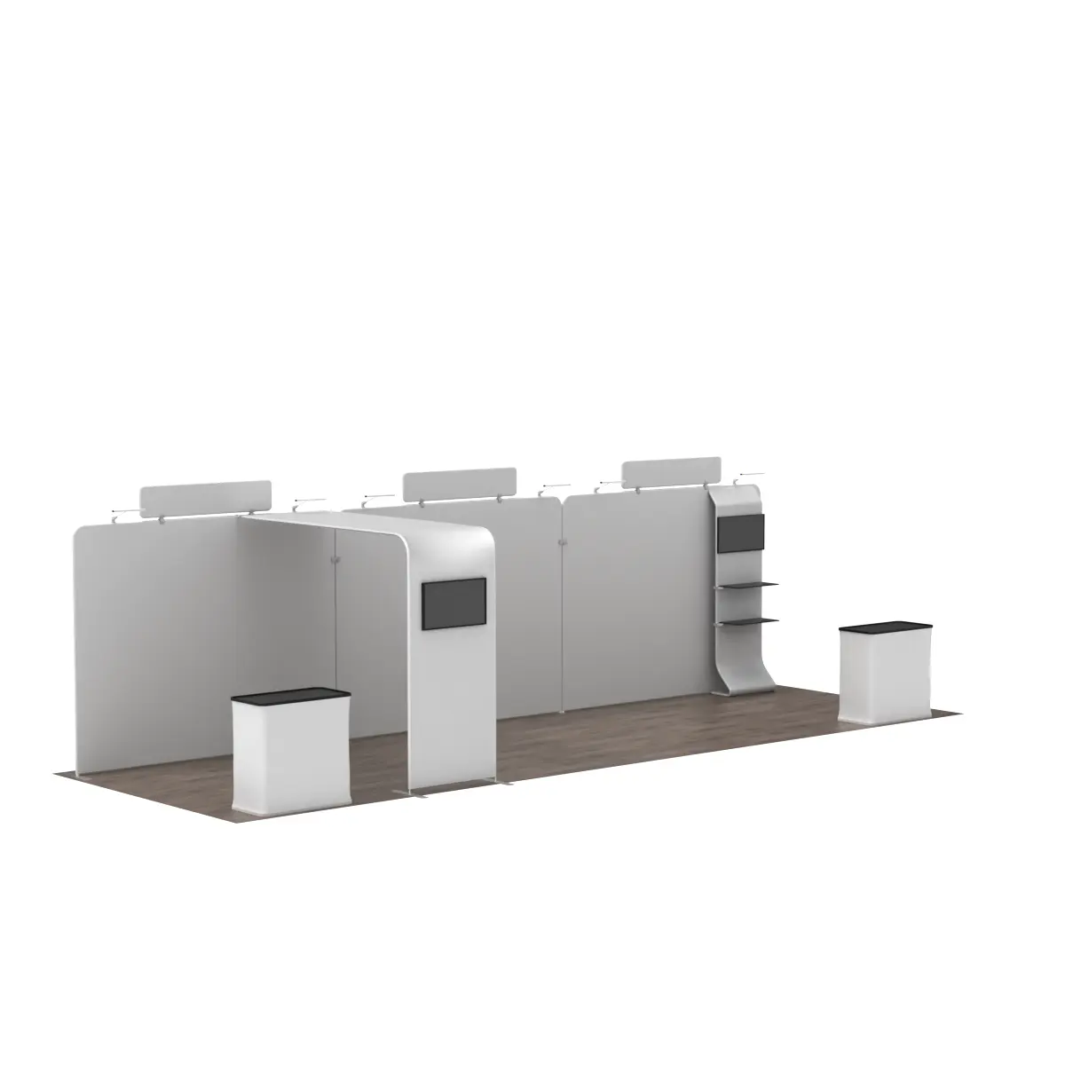 10x30 Custom FlexZip Media Trade Show Booth with TV Mounts