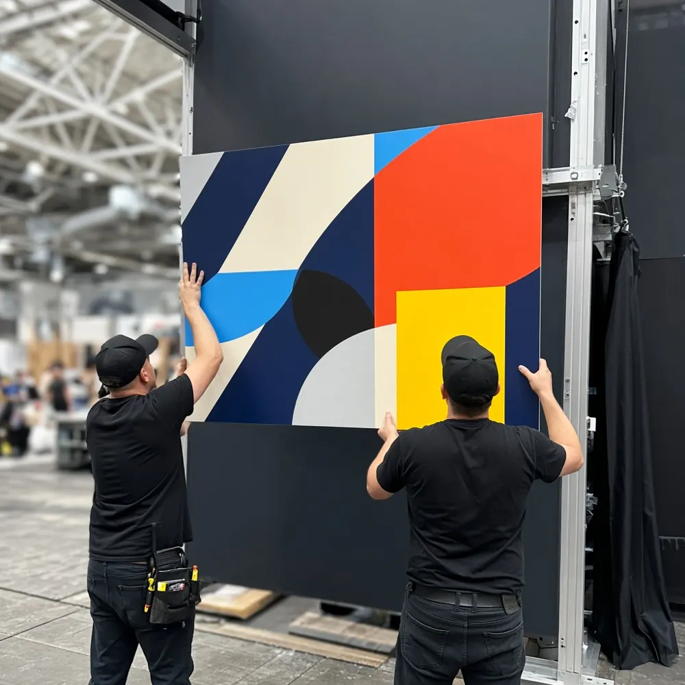Booth wall replacement graphics