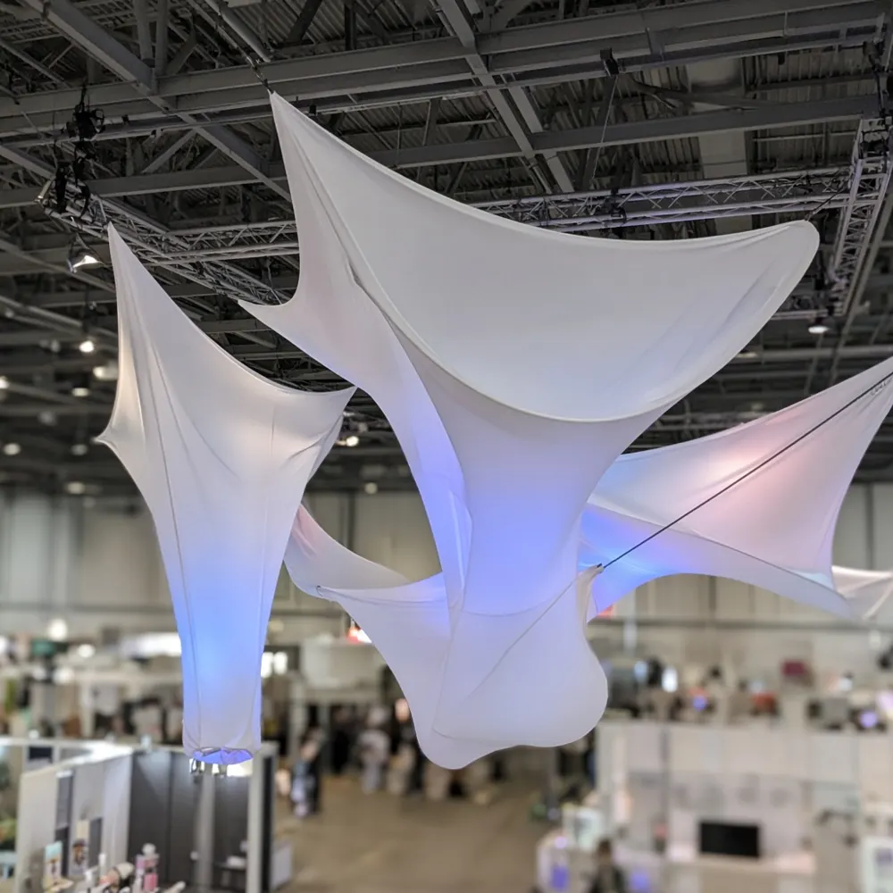 Hanging fabric structures