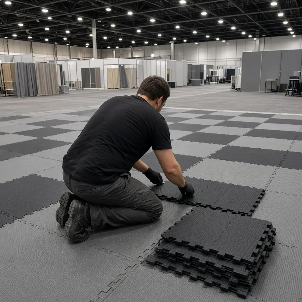Interlocking flooring tiles