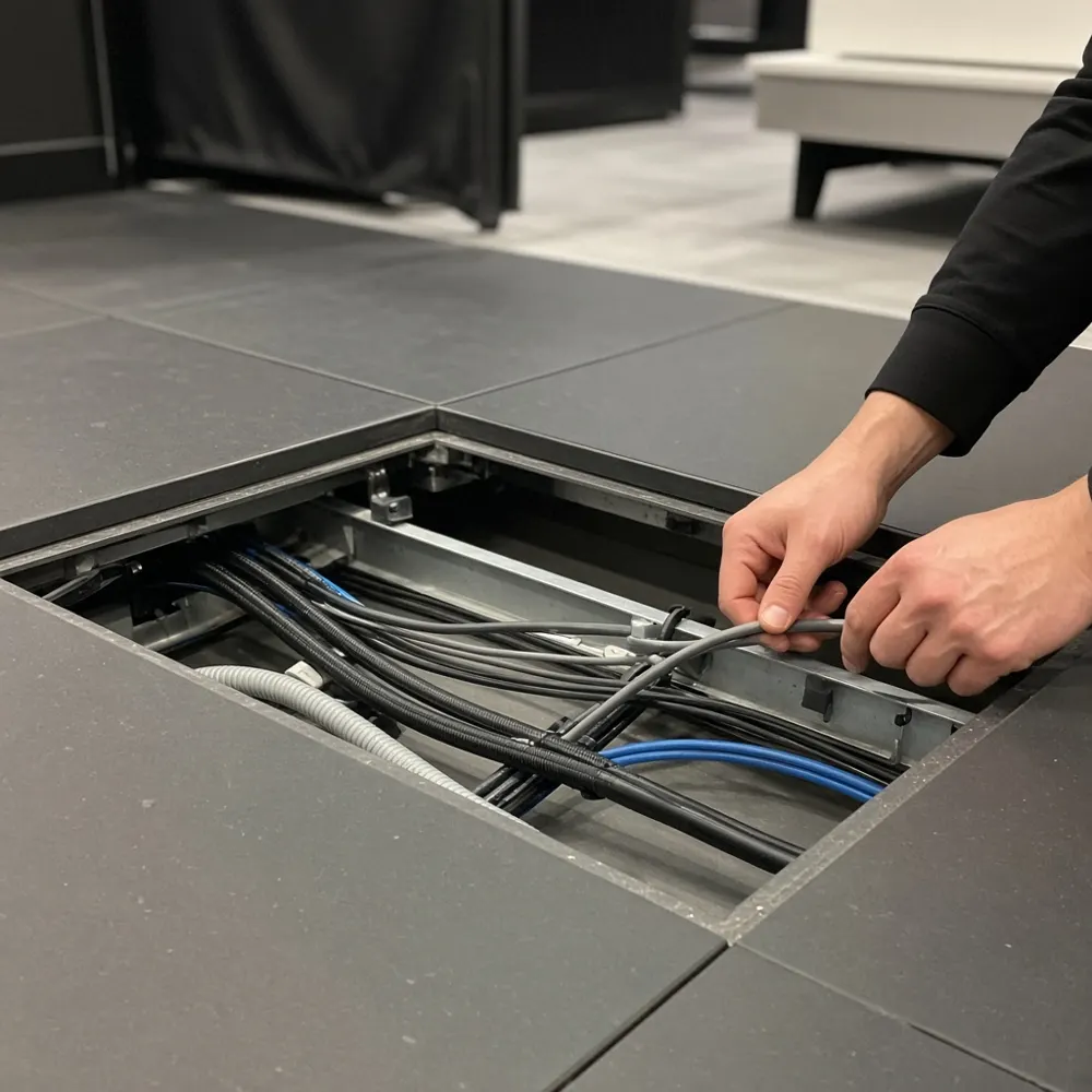 Underfloor cable management