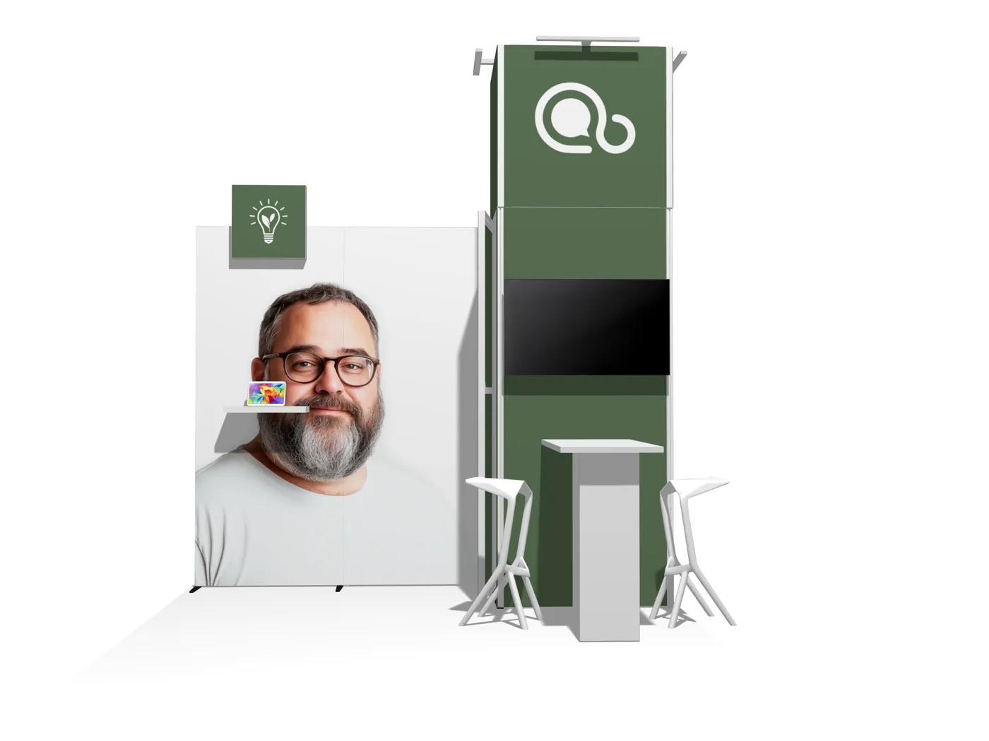 Classic Exhibit Booth with Hanging Sign