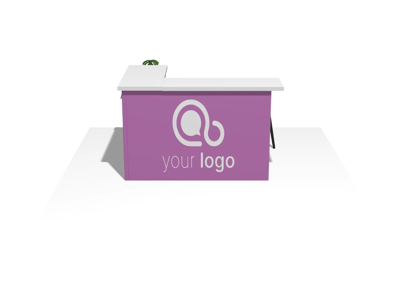 Modular Exhibit Counter C02 – L-Shape, Open Back