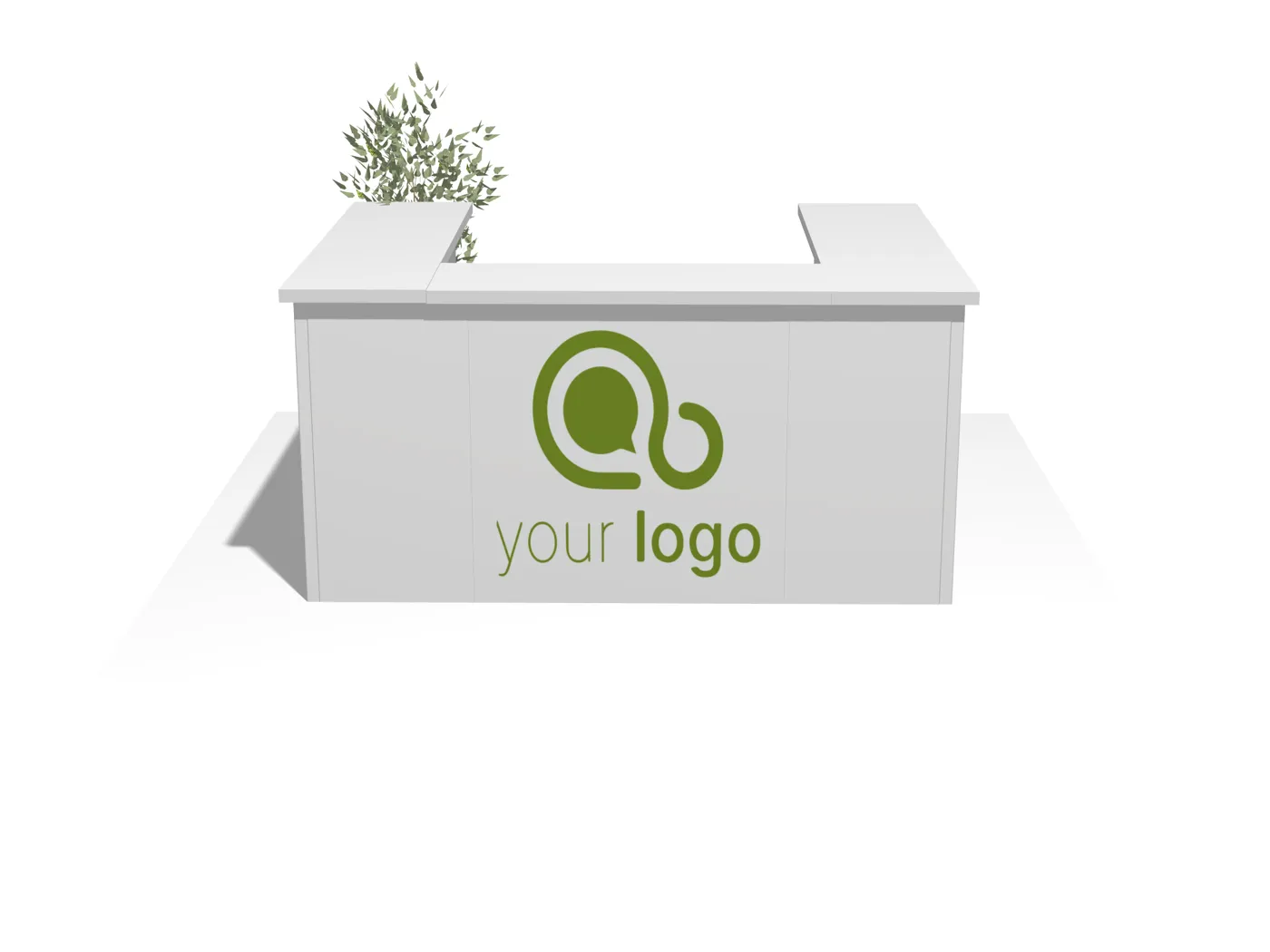 Modular Exhibit Counter C05 – U-Shape, Open Back