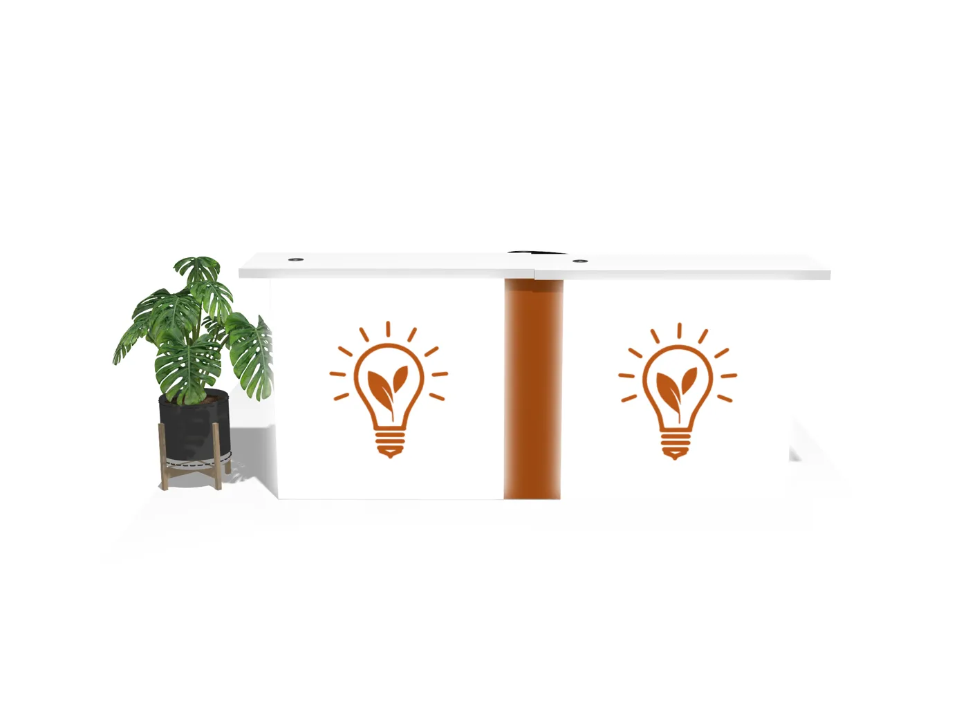 Modular Exhibit Counter C09 – Straight, Illuminated, Lockable Storage Door