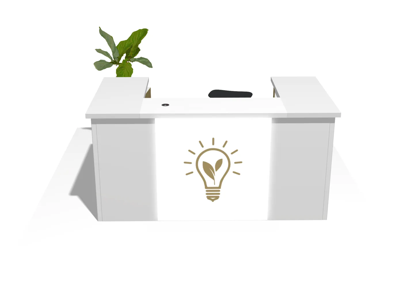 Modular Exhibit Counter C10 – U-Shape, Illuminated, Lockable Storage Door