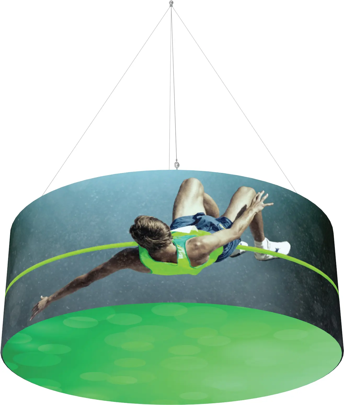 Backlit hanging sign with graphics – 96"W x 36"H