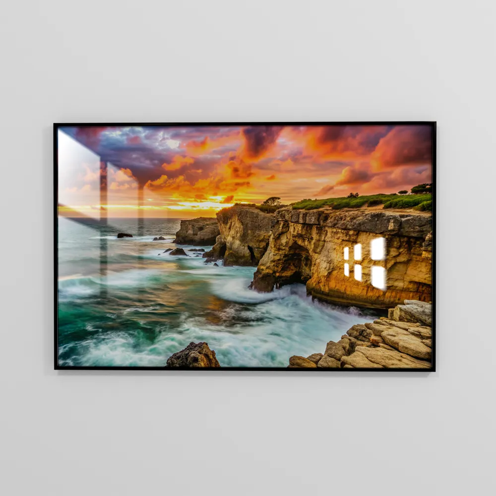 Aluminum Framed Crystal Porcelain Art